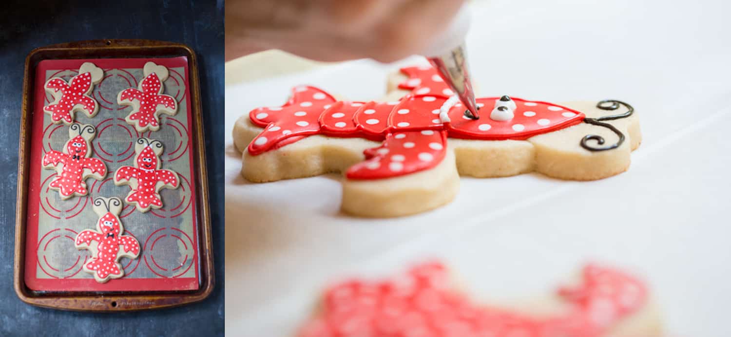 Decorated Crayfish sugar cookies