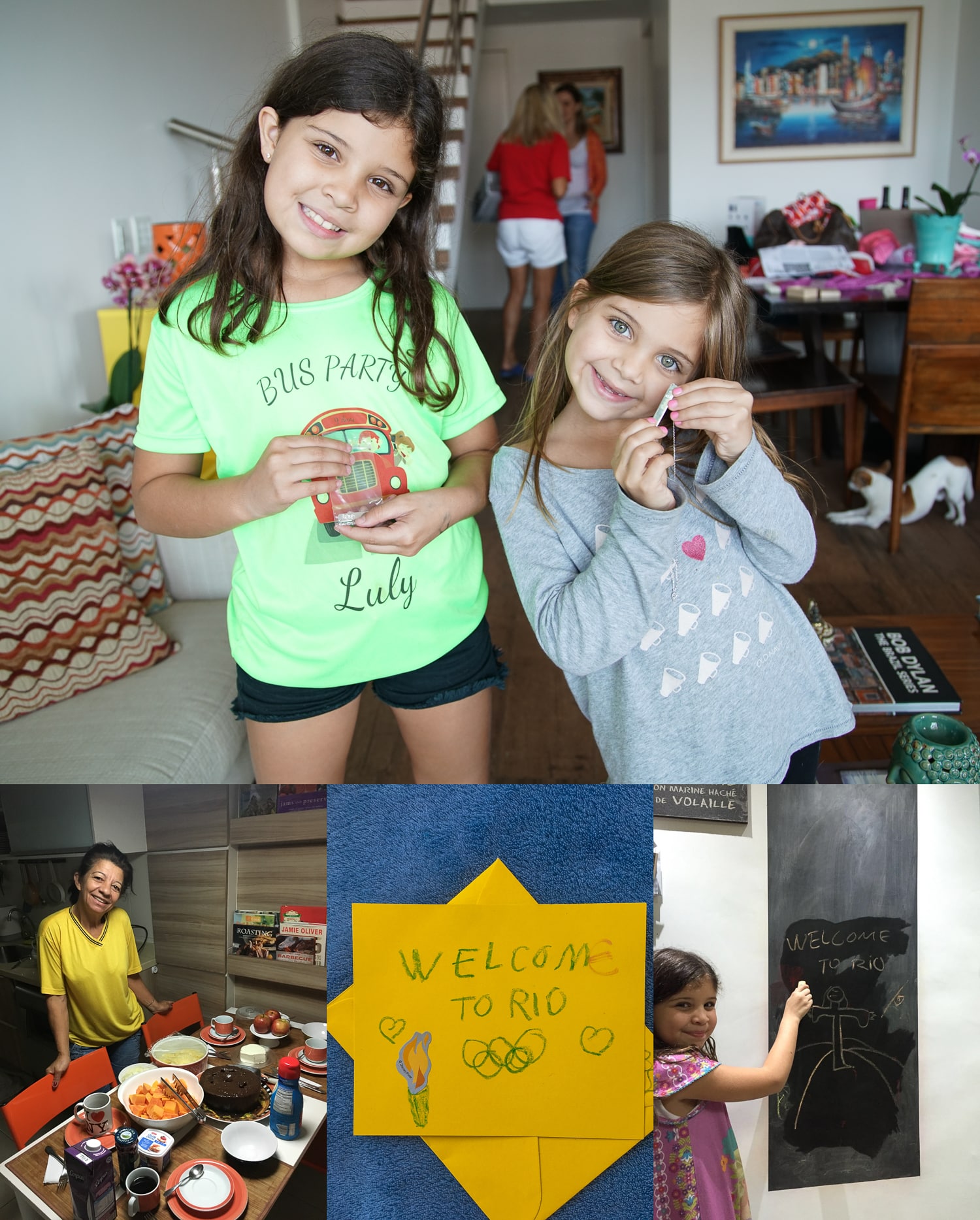 We were greeted by George and Paty's adorable daughters Gaby and Bia and their drawings. Their maid, Penha, also made us a full breakfast the next morning. What a nice surprise!