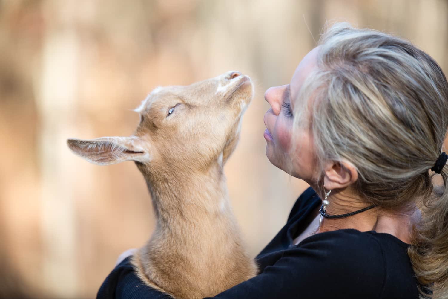 Cathi and her goats