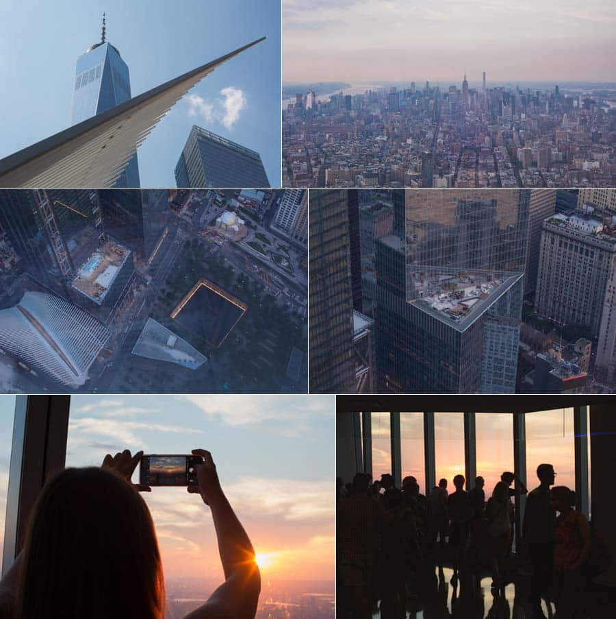 views from the observation deck of the Freedom Tower in NYC