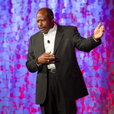 Paul Rusesabagina speaking at Aramark Leadership Summit corporate event speaker